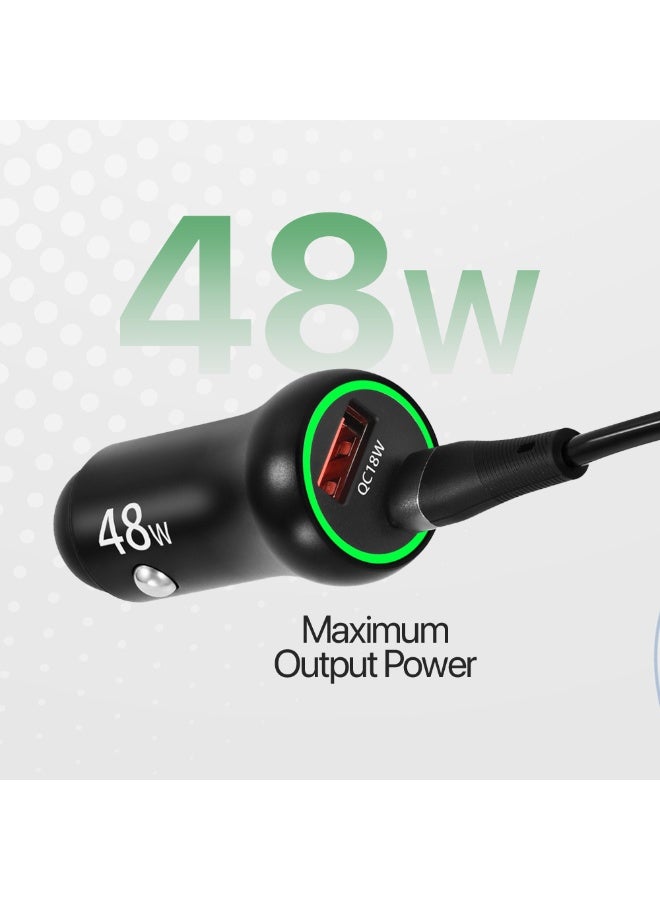LYCKA Rocket AC48 48W PD 3.0 Car Charger with USB-C to Lightning Cable 1.8m – Fast Charging for iPhone & iPad - Image 2